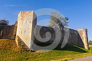 View of medieval castle walls