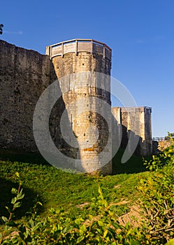 View of medieval castle walls