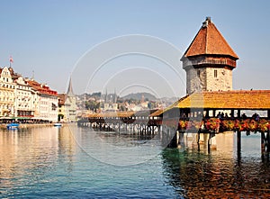 View of the medieval city of Lucerne, Switzerland