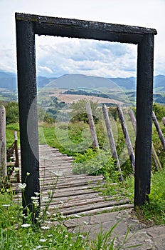 View of medieval settlement in Slovakia