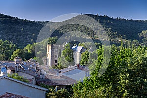 View on medieval town, Allemagne-en-Provence, Provence