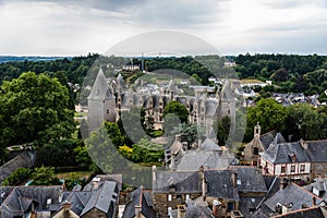 View of the medieval town of Josseline in Brittany