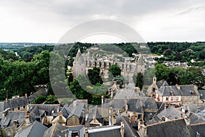 View of the medieval town of Josseline in Brittany