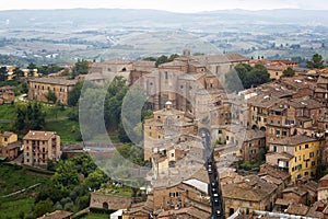 View of the medieval town of Montalcino. Tuscany