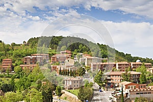 View of the medieval town of Montalcino, Tuscany