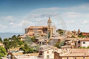 View of the medieval town of Montalcino, Tuscany