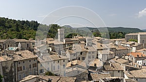 View of the medieval town of Viviers France