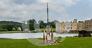 View of a medieval trebuchet