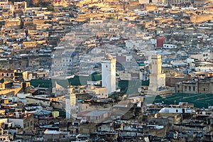 View of Medina in fes morocco, photo as background