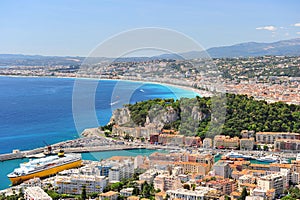 View of mediterranean resort, Nice, France.