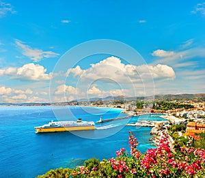 View of mediterranean resort Nice, French riviera