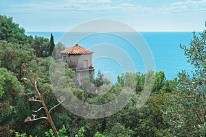 View on the Mediterranean Sea from the hill Colline du ChÃÂ¢teau in the French city Nice photo
