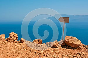 View of Mediterranean sea from island of Crete