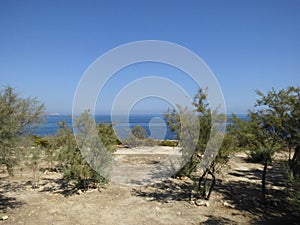 View of the Mediterranean at St Paul`s Bai. Qawra, Malta