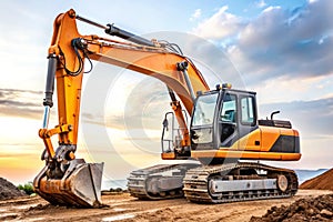 View on medium sized excavator
