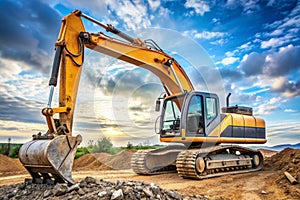 View on medium sized excavator