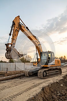 View on medium sized excavator
