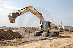 View on medium sized excavator