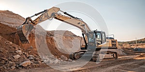 View on medium sized excavator
