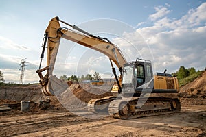 View on medium-sized excavator
