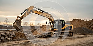 View on medium-sized excavator
