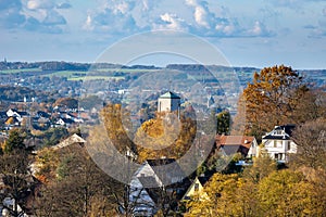 View of Menden in the Sauerland on an autumn day