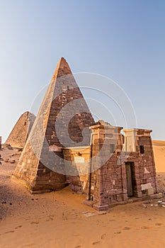 View of Meroe pyramids, Sud