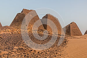 View of Meroe pyramids, Sud