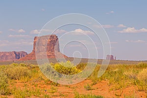 View on Merrick Butte, East and West Mitten Butte from road.