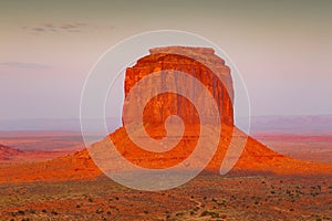 View on Merrick Butte at sunrise in Monument Valley. Arizona.