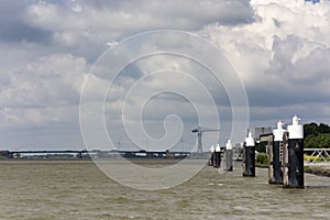 View on the Merwede River, near the city of Gorinchem in the Netherlands