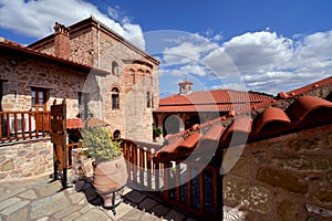 View from Meteora monastery, roofs and terrace. photo