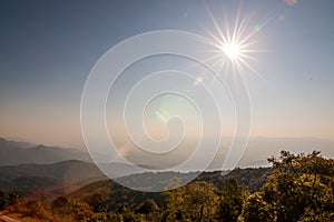 The view from Methanidonnoppha stupa in Inthanon national park