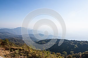 The view from Methanidonnoppha stupa in Inthanon national park