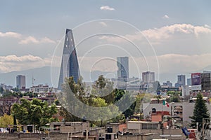 View of Mexico City in sunny winter afternoon