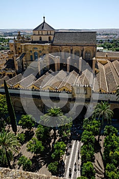 View from the top of the Mezquita Bell Tower Torre Campanario in Cordoba photo