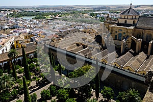 View from the top of the Mezquita Bell Tower Torre Campanario in Cordoba photo