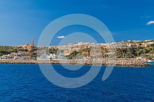 View of Mgarr town on Gozo island, Mal