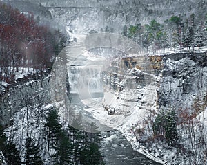 The view of Middle Falls from insparation point at Letchworth St