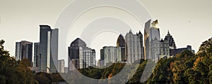 A view of the midtown Atlanta skyline from the nostalgic Piedmont Park.