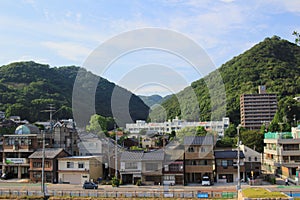 View of Mihara city at train