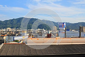 View of Mihara city at train