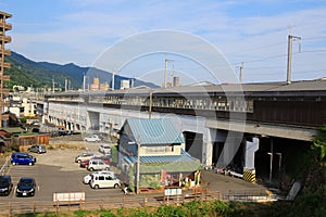 View of Mihara city at train
