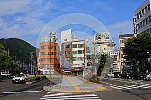 View of Mihara city at train