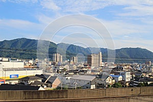 View of Mihara city at train