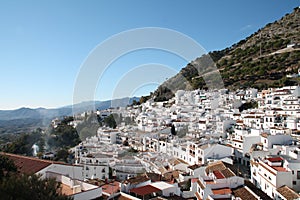 A view of Mijas with mountains in background photo