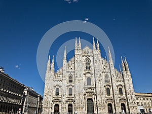 View of the Milan Cathedral and the square. Duomo di Milano.  Lombardia. Italy