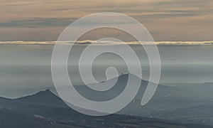 View from Milesovka hill in winter photo