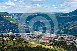 View of Millau city in France