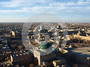 View from minaret to old city Xiva, Uzbekistan photo